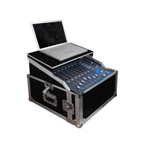 Caymon FCL02 flightcase - 2U. - mixer & laptop