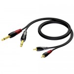 Procab CLA631/1 2x Jack naar 2x RCA verloopkabel 1 meter